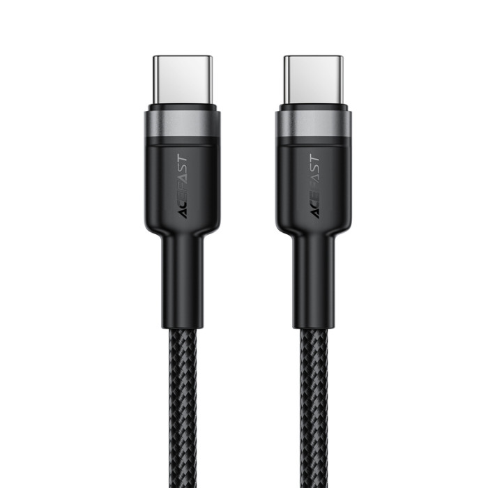 Кабель ACEFAST C22-03, Type-C to Type-C, 60W, 3A, 1.2m, Nylon Braid, Aluminum Alloy + TPE connectors, Black