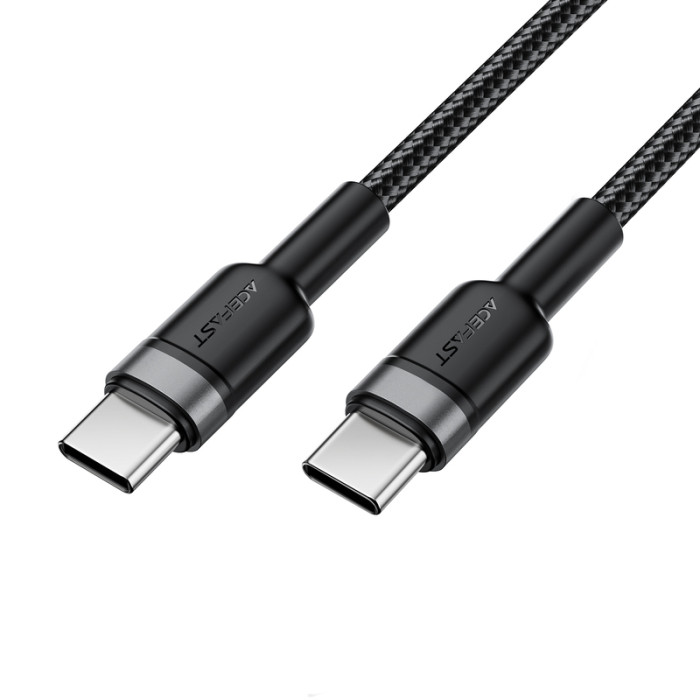 Кабель ACEFAST C22-03, Type-C to Type-C, 60W, 3A, 1.2m, Nylon Braid, Aluminum Alloy + TPE connectors, Black