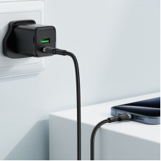 Кабель ACEFAST C22-03, Type-C to Type-C, 60W, 3A, 1.2m, Nylon Braid, Aluminum Alloy + TPE connectors, Black