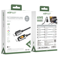Кабель ACEFAST C21-03, Type-C to Type-C, 60W, 1.2m, Nylon, Aluminum Alloy connectors, Black