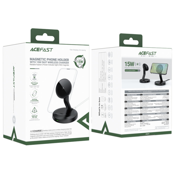 Бездротовий мультизарядний пристрій ACEFAST E26 desktop mobile phone wireless charging holder Black