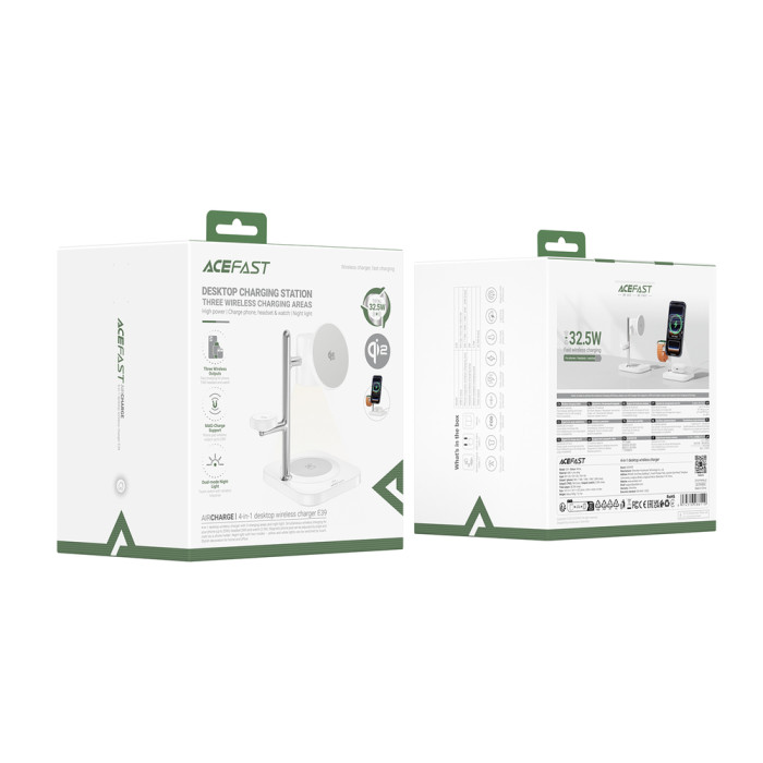 Бездротовий зарядний пристрій ACEFAST E39 desktop 4-in-1 wireless charging holder White