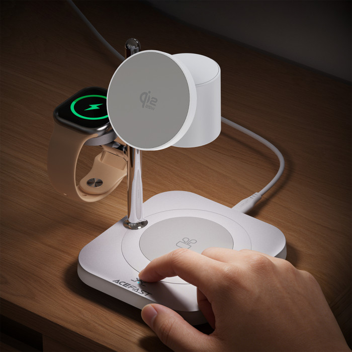 Бездротовий зарядний пристрій ACEFAST E39 desktop 4-in-1 wireless charging holder White