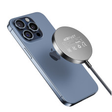 Бездротовий зарядний пристрій ACEFAST E24 QI2 desktop magnetic wireless charger with cable, Metal Gray