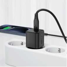 Мережевий зарядний пристрій з кабелем ACEFAST A117 PD20W mini GaN fast charger set(P16),black  Black