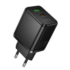 Мережевий зарядний пристрій HOCO C157A Smart PD30W+QC3.0 multi-protocol charger(EU) Black