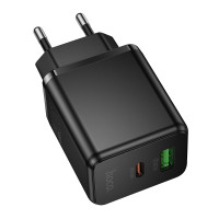Мережевий зарядний пристрій HOCO C157A Smart PD30W+QC3.0 multi-protocol charger(EU) Black