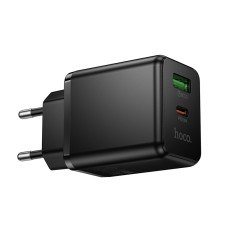 Мережевий зарядний пристрій HOCO C157A Smart PD30W+QC3.0 multi-protocol charger(EU) Black