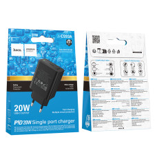 Мережевий зарядний пристрій HOCO CS93A Leader single port PD20W charger Black