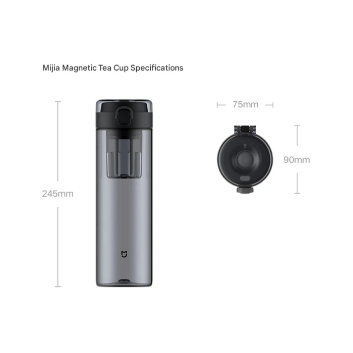 Магнітна пляшка для води та чаю Xiaomi Mijia Magnetic Tea Storage Cup Black