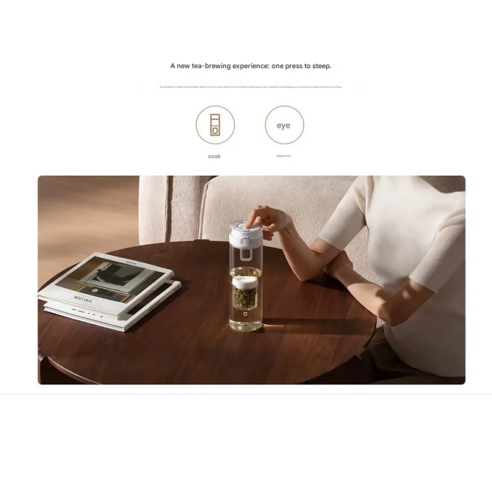 Магнітна пляшка для води та чаю Xiaomi Mijia Magnetic Tea Storage Cup Black