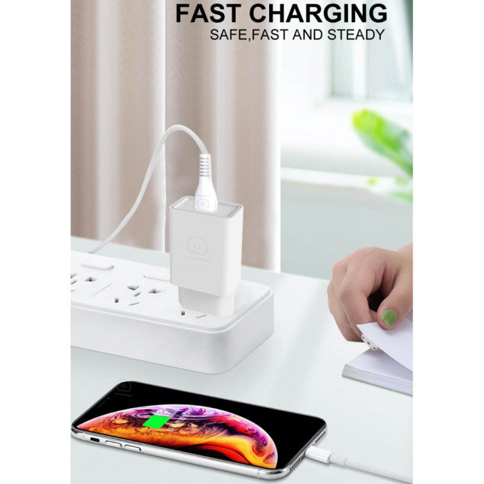 Мережевий зарядний пристрій з кабелем WUW-T82 Single USB home charger set micro