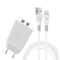 Мережевий зарядний пристрій з кабелем WUW-T55 2USB/3.1A set IP