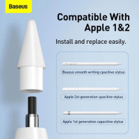 Змінні наконечники для стилуса Baseus Smooth Writing Capacitive Stylus Tips Moon White（2pcs）