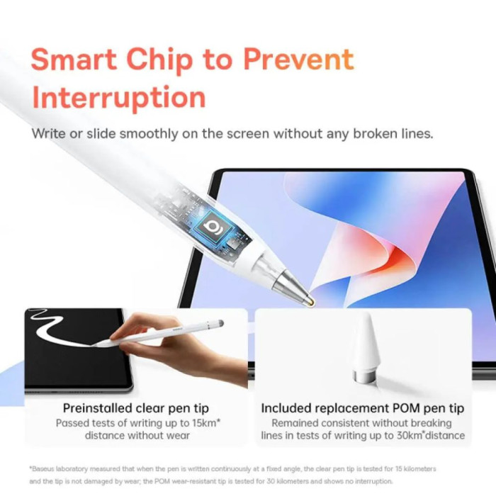 Стилус Baseus Wise Writing HN1 Universal Version Wired Charging 2-in-1 Stylus For HUAWEI/XIAOMI Moon White (With Type-C Cable*1 and Tip*1 and Palm Re