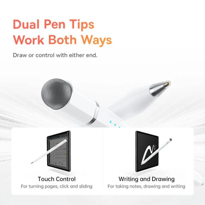Стилус Baseus Wise Writing HN1 Universal Version Wired Charging 2-in-1 Stylus For HUAWEI/XIAOMI Moon White (With Type-C Cable*1 and Tip*1 and Palm Re