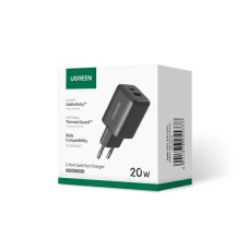 Мережевий зарядний пристрій UGREEN X514 20W 2-Port GaN Fast Charger EU White