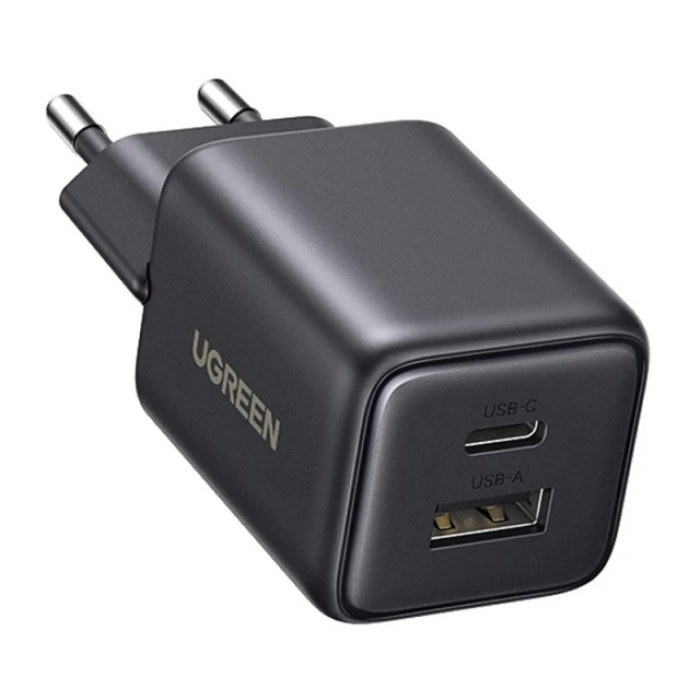Мережевий зарядний пристрій UGREEN X514 20W 2-Port GaN Fast Charger EU black