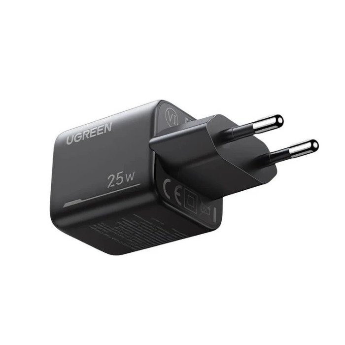 Мережевий зарядний пристрій з кабелем UGREEN X517 25W USB-C GaN Fast Charger Set EU+1M CC Cable black