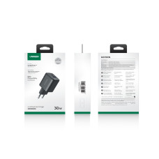 Мережевий зарядний пристрій UGREEN X516 30W 2-Port GaN Fast Charger EU Black
