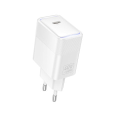 Мережевий зарядний пристрій з кабелем HOCO CS113A Lounge single port PD40W charger White