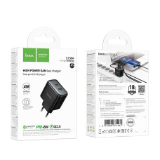 Мережевий зарядний пристрій HOCO C158A Upgrade PD45W(1C1A) charger(EU) Black