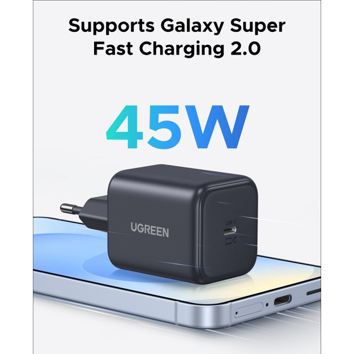 Мережевий зарядний пристрій UGREEN X524 45W USB-C GaN Fast Charger EU black