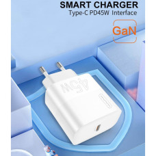 Мережевий зарядний пристрій WUW-C202 PD45W GaN Eu Smart Charger