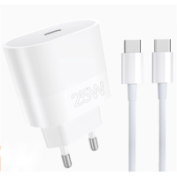 Мережевий зарядний пристрій з кабелем WUW-T86C PD 25W fast charger + USB C to USB C cable set