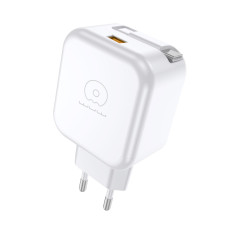 Мережевий зарядний пристрій з кабелем WUW-C268 12W fast charger USB A +retractable 70cm type c Cable
