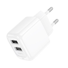 Мережевий зарядний пристрій HOCO CS51A Surplus dual-port charger(EU) White