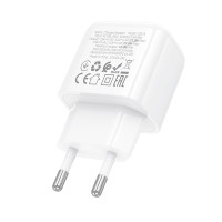 Мережевий зарядний пристрій HOCO CS51A Surplus dual-port charger(EU) White