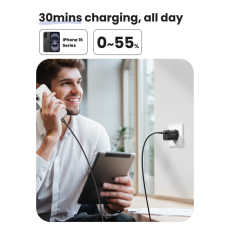 Мережевий зарядний пристрій UGREEN X513 30W USB-C GaN Fast Charger EU Black