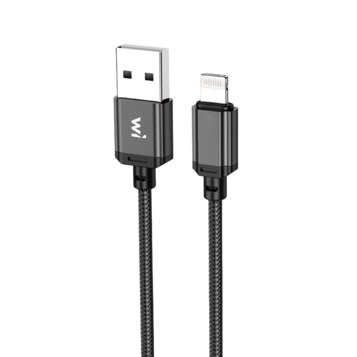 Кабель Wibrand Cobra nylon charging data cable for iP 1m Black