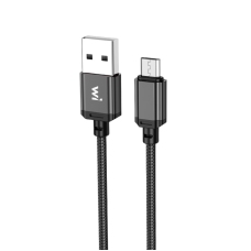 Кабель Wibrand Cobra nylon charging data cable for Micro 1m Black