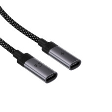 Аудіокабель ACEFAST J14 USB-C 2-in-1 charging audio adapter Black