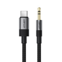 Аудіокабель ACEFAST J11 Type-C to 3.5mm male, nylon braid, 1m, Black