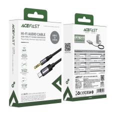 Аудіокабель ACEFAST J11 Type-C to 3.5mm male, nylon braid, 1m, Black