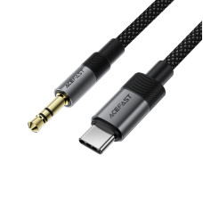 Аудіокабель ACEFAST J11 Type-C to 3.5mm male, nylon braid, 1m, Black