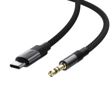 Аудіокабель ACEFAST J11 Type-C to 3.5mm male, nylon braid, 1m, Black