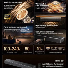 Саундбар REMAX RTS-20 Yuenhi Series, 80W, Gray