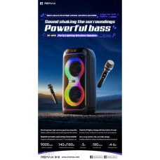 Портативна колонка REMAX RB-MB10 Party lighting Wireless Portable Speaker, 140W, Black