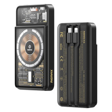 Зовнішній акумулятор REMAX Walking·Phantom Series PD20W+QC22.5W Cabled Magnetic Wireless Charging Power Bank 10000mAh RPP-580 Black
