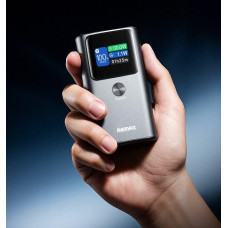 Зовнішній акумулятор REMAX Dinba 55W+22.5W PD+QC color screen aluminum alloy fast charging power bank 10000mAh FP-7 Grey