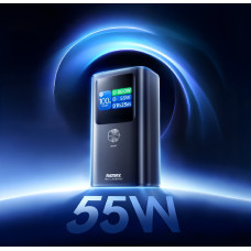 Зовнішній акумулятор REMAX Dinba 55W+22.5W PD+QC color screen aluminum alloy fast charging power bank 10000mAh FP-7 Grey