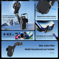 Автотримач для телефона REMAX Multi-functional Car holder RM-C59 PRO Black