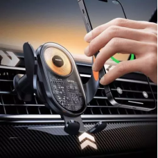 Автотримач для телефона з БЗП REMAX 15W Ultra-thin 3-Axis Linkage Car Holder  RM-C17i Black