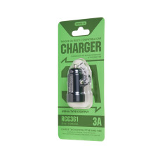 Автомобільний зарядний пристрій REMAX Tangee Series 3A 1A+1C Multi-compatible Car Charger RCC361 Black