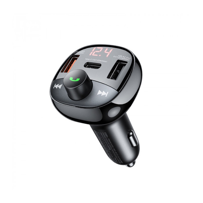 АЗП з FM-модулятором REMAX Lodi Series All-in-One 54.5W PD+QC 2A+1C Fast Car Charge RCC331 Black