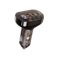 Автомобільний зарядний пристрій REMAX Cybo Series 72W PD+QC 1A+2C Transparent Fast Car Charger with Digital Display  RCC351 Black